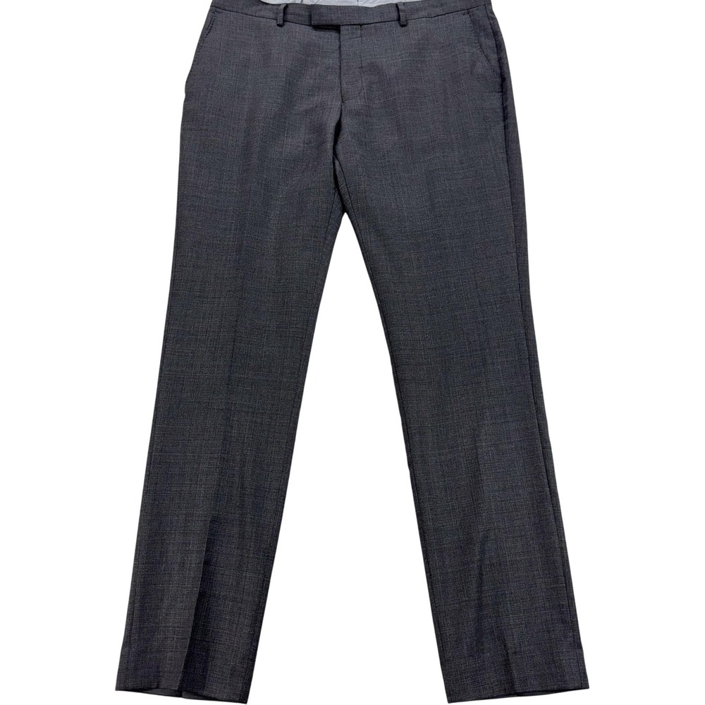 Charles Tyrwhitt Dress Pants Mens 36x32 Gray Wool Slim Fit Flat Front‎ Office